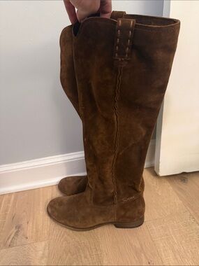 Brown Suede Tall Riding Boots Frye
